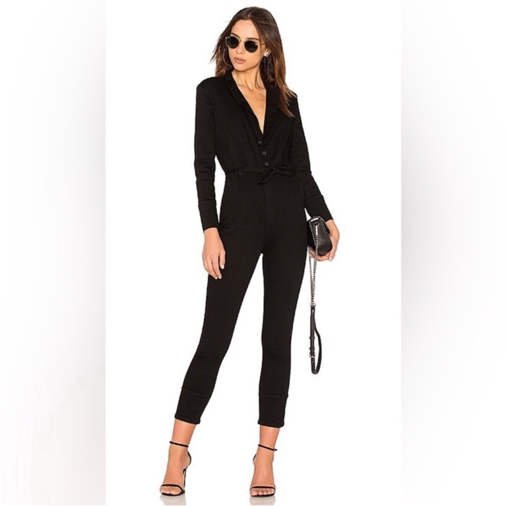NWT FREE PEOPLE Black Tie Me Out Fitted Jumpsuit SZ:12